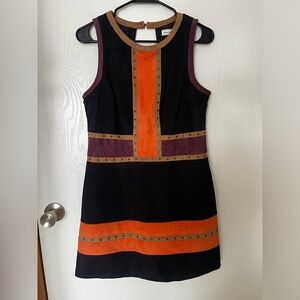 Abercrombie & Fitch Vegan Suede Color-block Dress Size 4